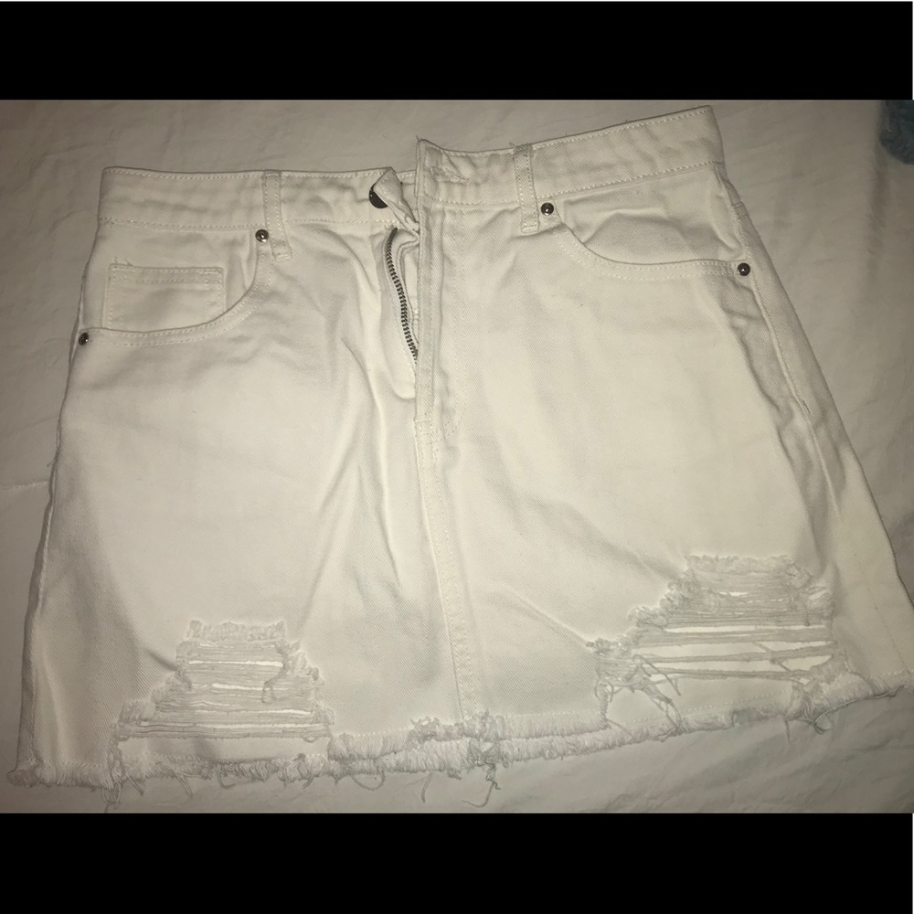 White Jean Skirt